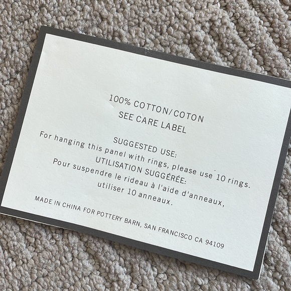 (2) Pottery Barn Brushed Canvas Drape | 50x84 | Pole Pocket | Color: Rideau - Picture 10 of 10